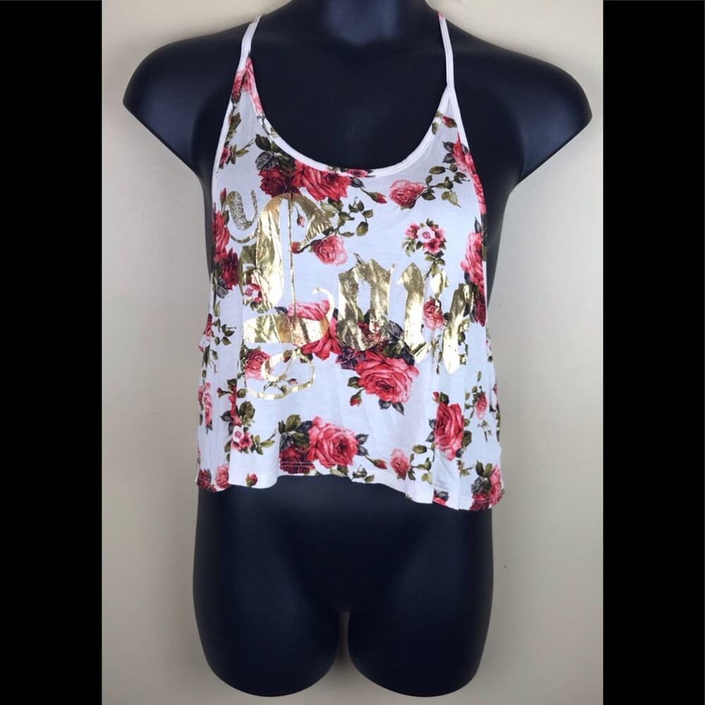 PAPAYA Floral Graphic LOVE Tank Size Med